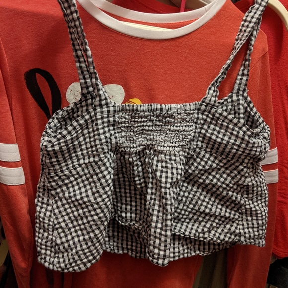 Black and white gingham h&m crop tank top - Picture 5 of 5